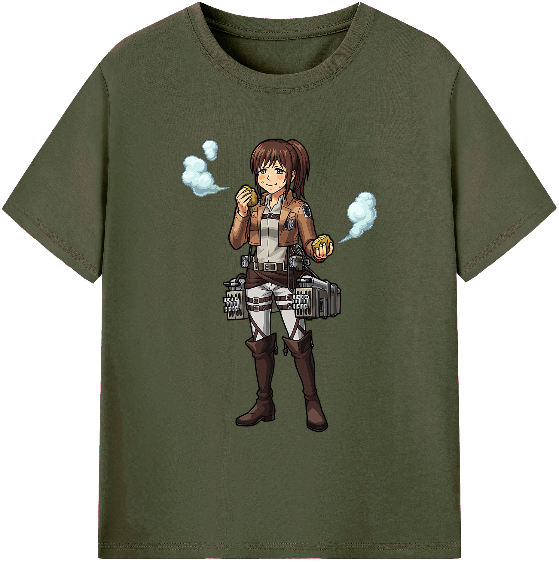 （画像用） 進撃の巨人 サシャ·ブラウス Attack on Titan Sasha Blaus 綿100％ メンズ半袖Tシャツ｜肌触りやわらか＆通気性